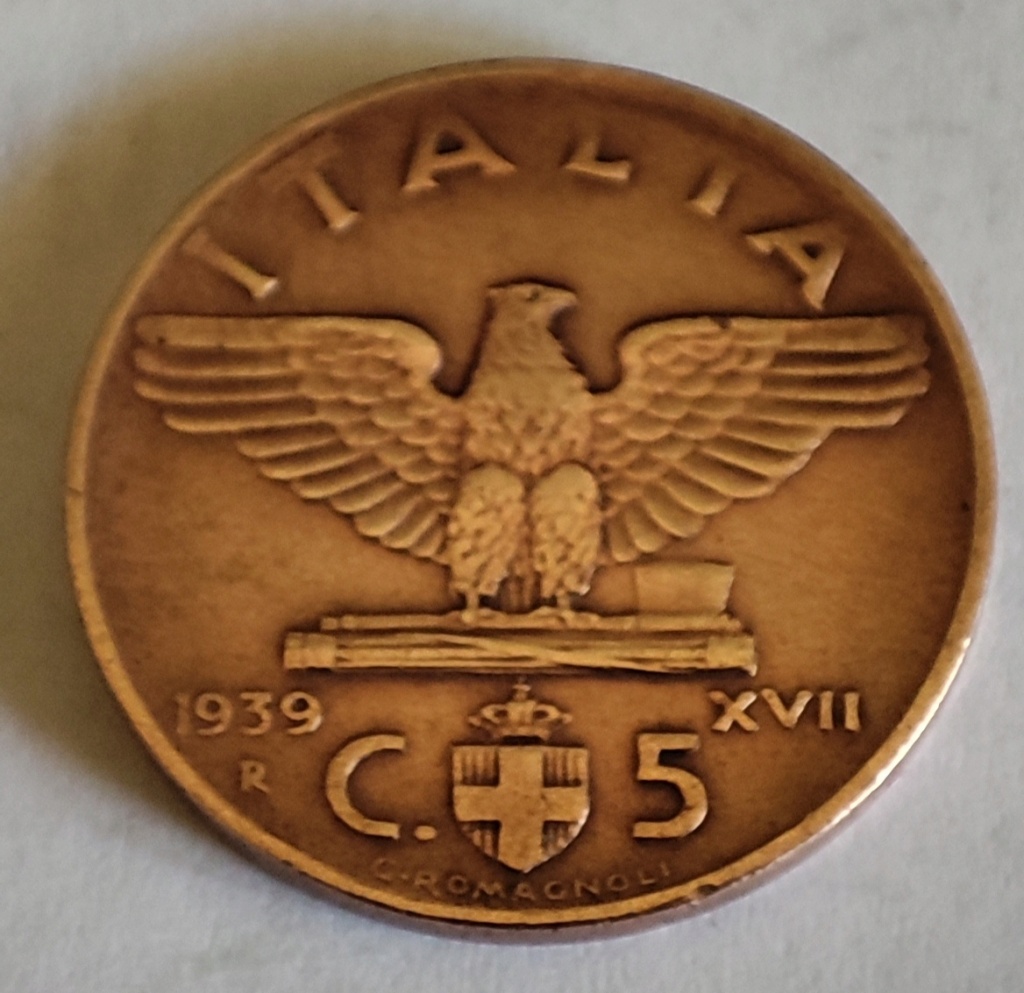 Italia 5 centésimos 1939 5_cent23
