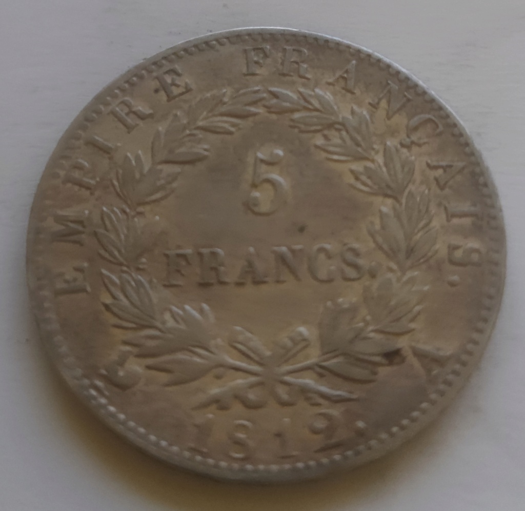 Francia 5 francos 1812 Marca de ceca "A" - París 5_fran11