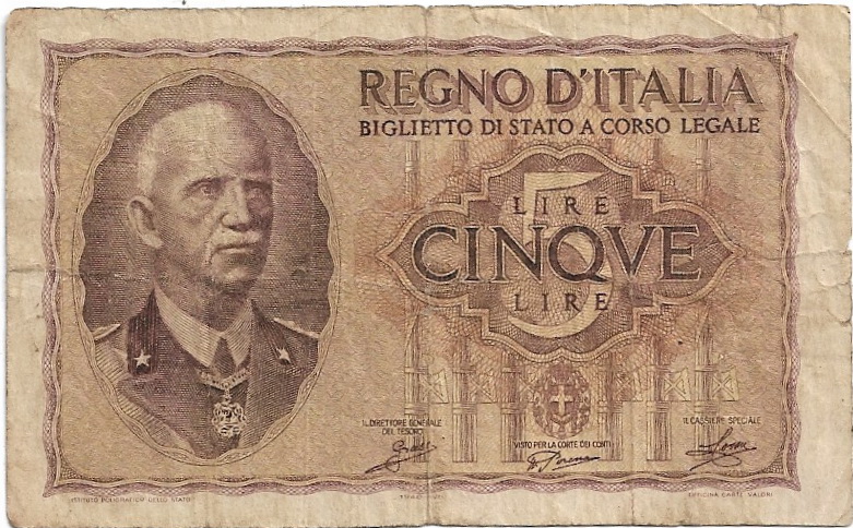 5 Liras - 1940-1944 - Víctor Emanuel III 5_lira10