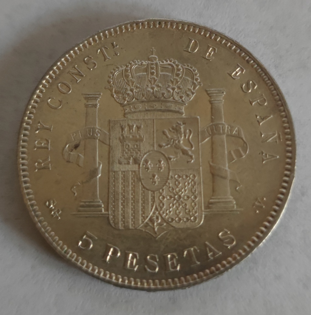 España 5 pesetas, 1898 - 1899 Tercer Retrato 5_pese14