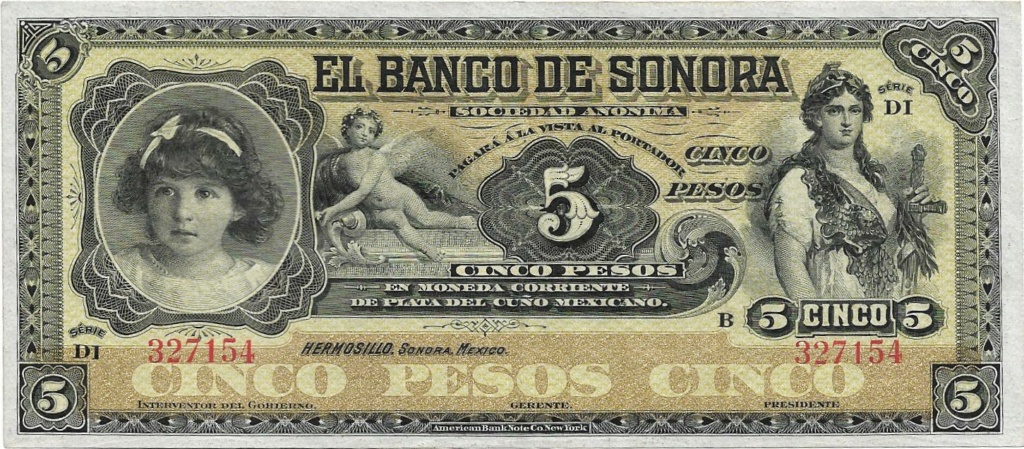 5 Pesos 1898-1911  México (El Banco de Sonora) 5_peso14