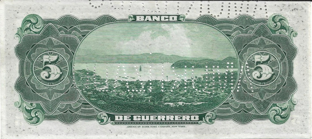 5 Pesos 1906-1914 - México -  Banco de Guerrero 5_peso21