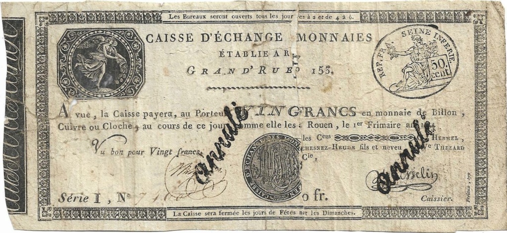 20 Francos - Caisse d'échange de Rouen Caja_d11