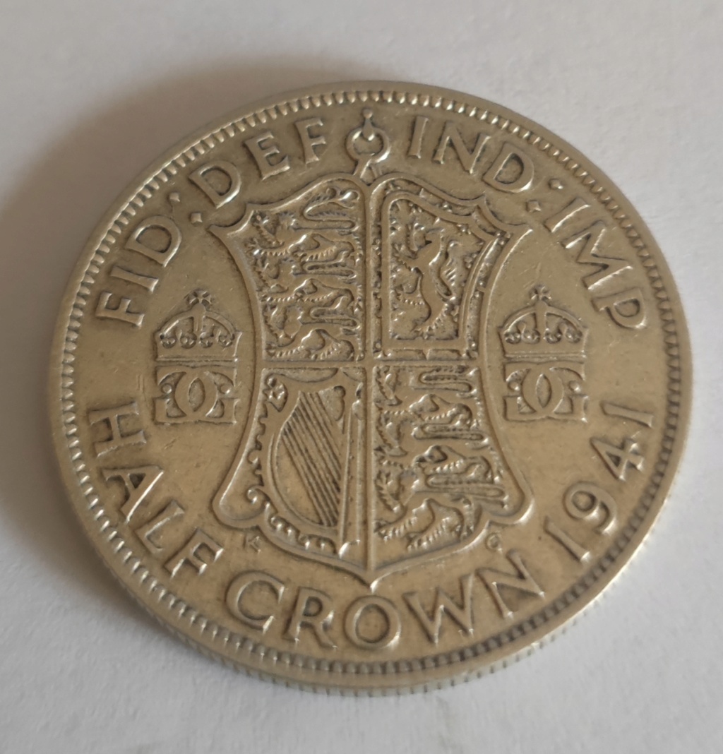 Reino Unido ½ corona 1941 Tipo Primero Media_10