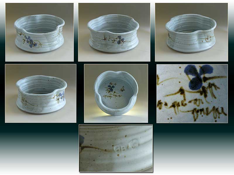Bowl - brushstroke design, marked with 2 stamps - square and circle  Ab-110