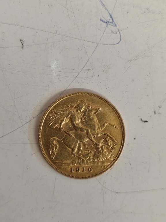 Moneda soberano de oro de 1910 Enrique VII 20220710
