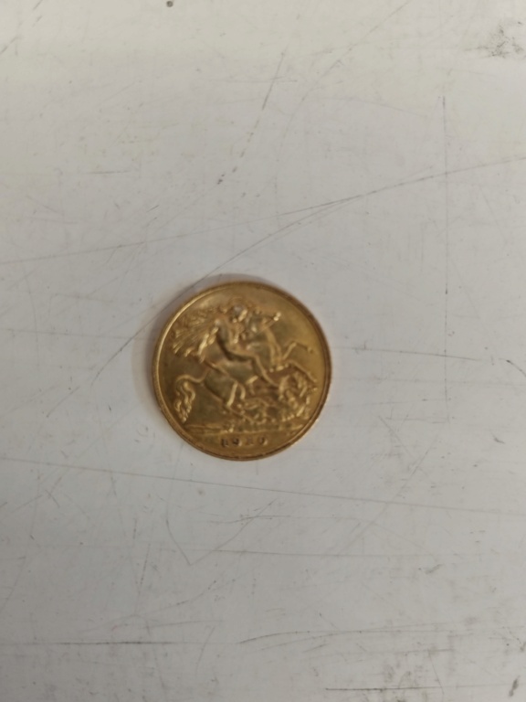 Moneda soberano de oro de 1910 Enrique VII 20220711