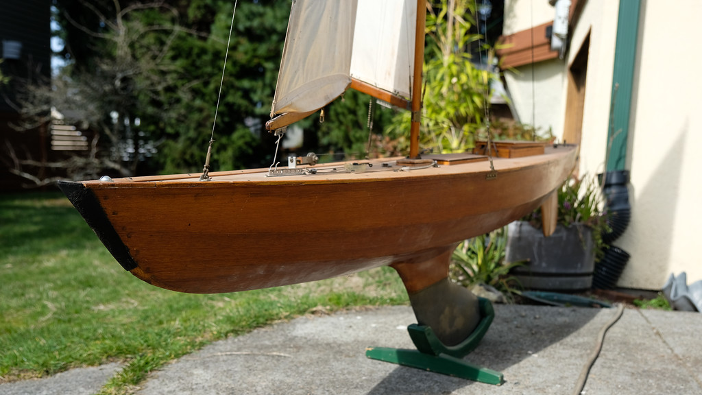 Large Antique Wooden Sailboat Dscf0913