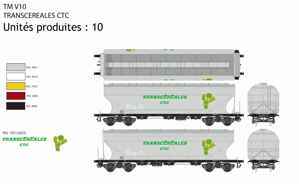 wagon céréalier à bogies Train Modèle Tm_v1010