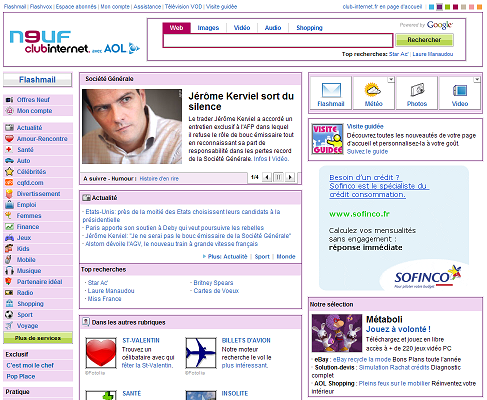 Nouveaux portails AOL pour le groupe NeufCegetel Portai10