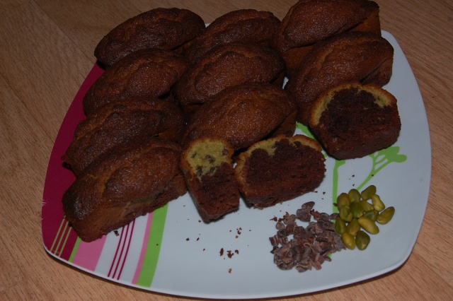 Minis Cakes marbré chocolat pistache Dsc_4210