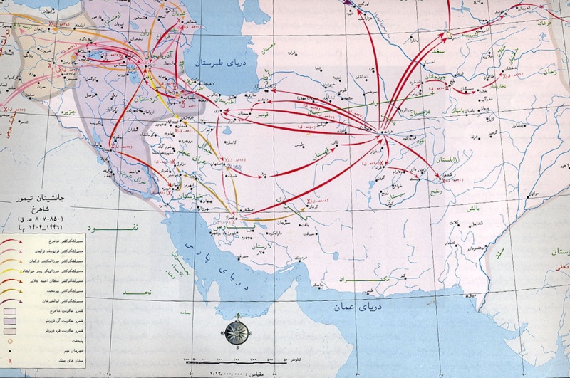خريطة توسعات وهجمات تيمور لنك في الفترة (1370-1405) 15781611