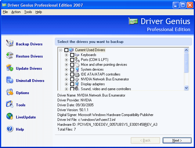 البرنامج السحري Driver Genius Professional Edition 2007 Screen10