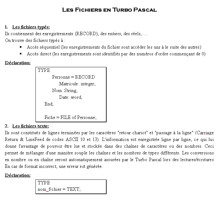 fichier* - résumé (cours: les fichiers) File110