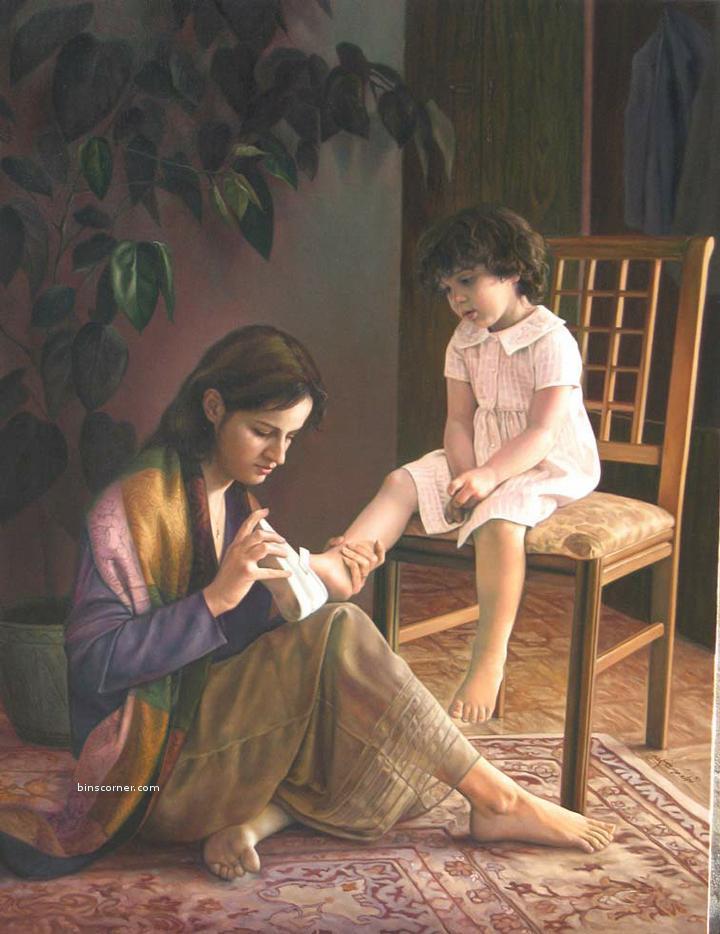 لوحات فنية لمجموعة امهات مع اطفالهن Ssa20214