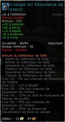 ARMURES HIGH LEVEL Faille34