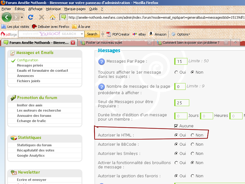 Problème avec un message contenant de l'html après l'avoir envoyer la fonction désactivée se remet directement Forum_10