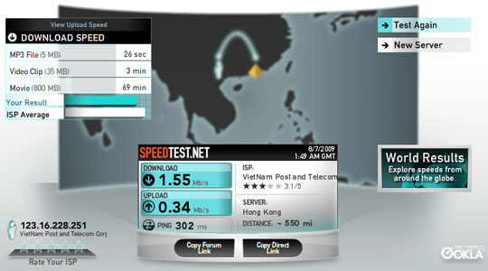Kiểm tra tốc độ Internet không cần phần mềm Speedt13