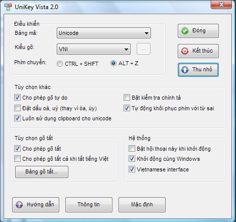 UniKey Vista 2.0 - Bộ gõ TV với giao diện hoàn toàn mới Unikey10