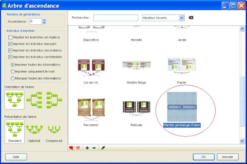 Un nouveau modèle d'arbre d'ascendance Pg_rol10