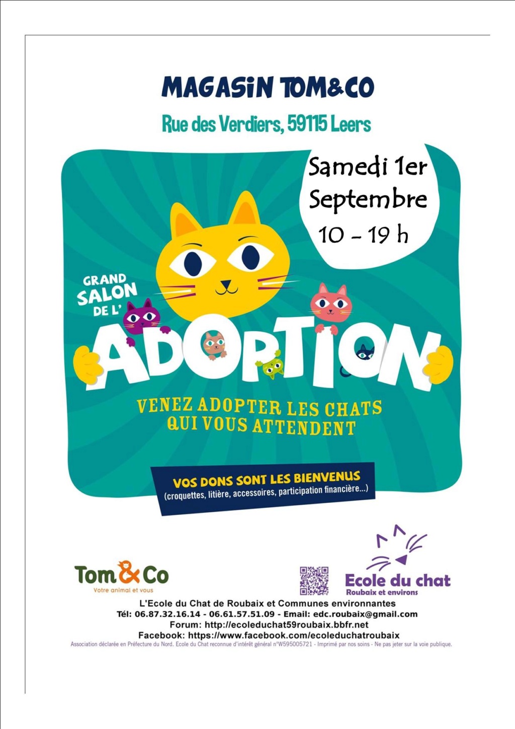 1 Spt 2018 : salon Adoption Tom & Co leers  Tom_le10