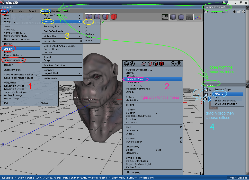 Exporting your Sculptris model Wings310