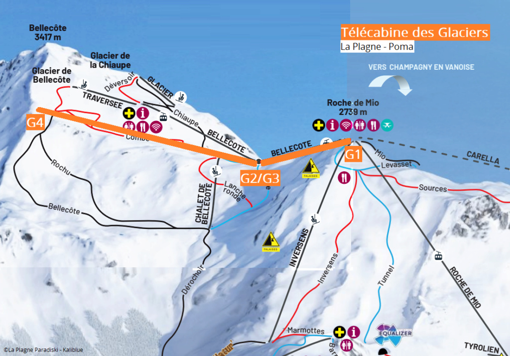 Construction télécabine 10 places (TCD10) des Glaciers La Plagne Laplag10