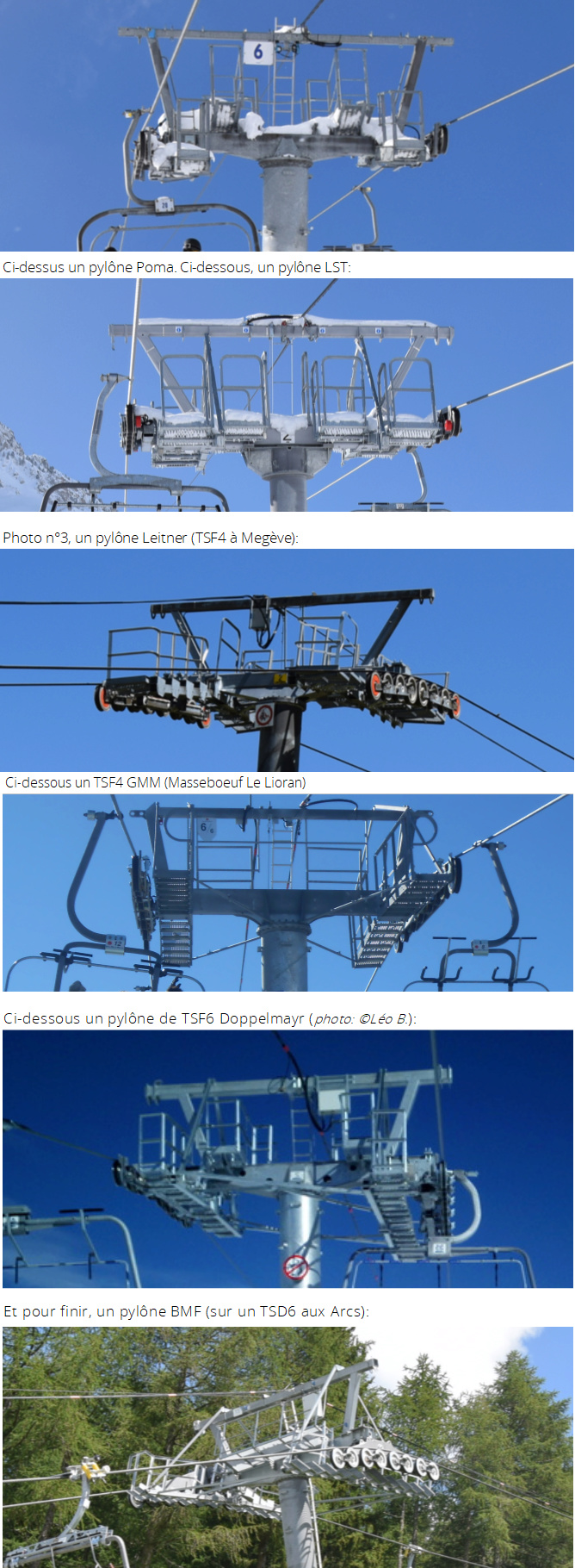 Les pylônes des télésièges fixes Pylone11