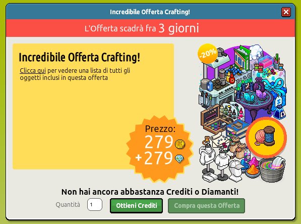 Offerta Mega Collezionista di Oggetti Crafting su Habbo Cattur51