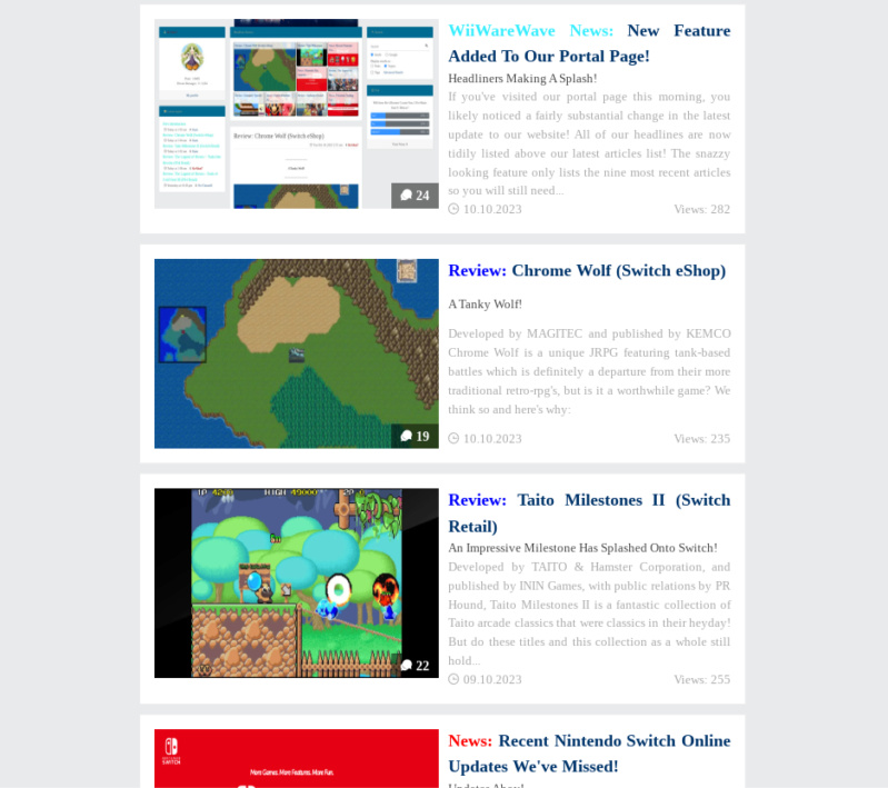 Gaming - WiiWareWave News: Our Homepage Has Been Updated With A New Look And Features Screen45