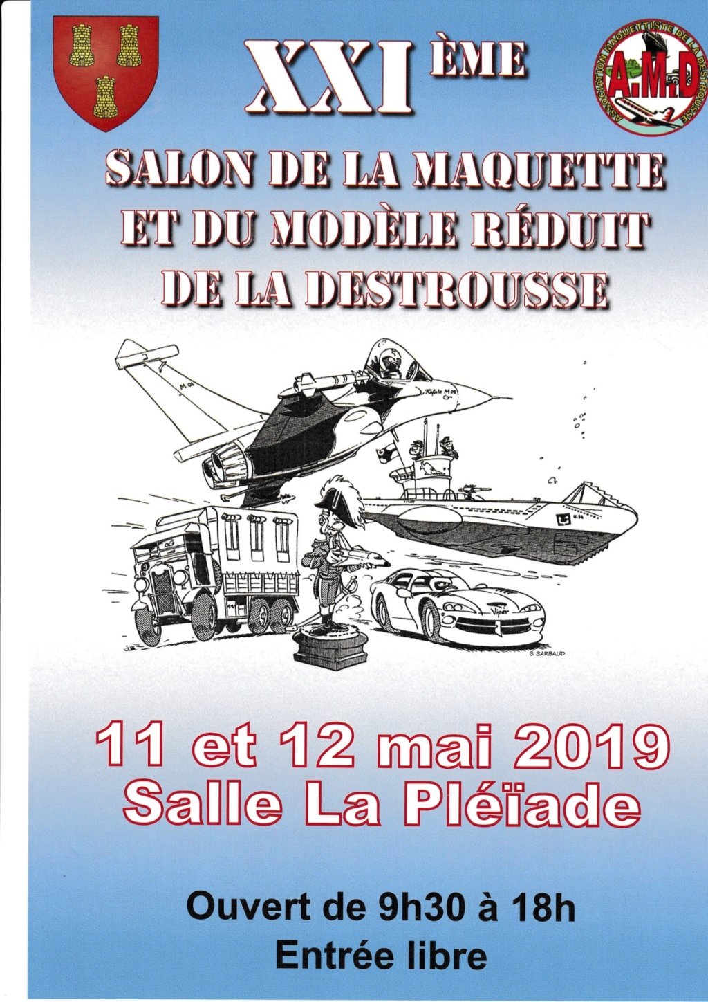 XXI ème Salon de la maquette à la Destrousse 11&12 mai 2019 Affich10