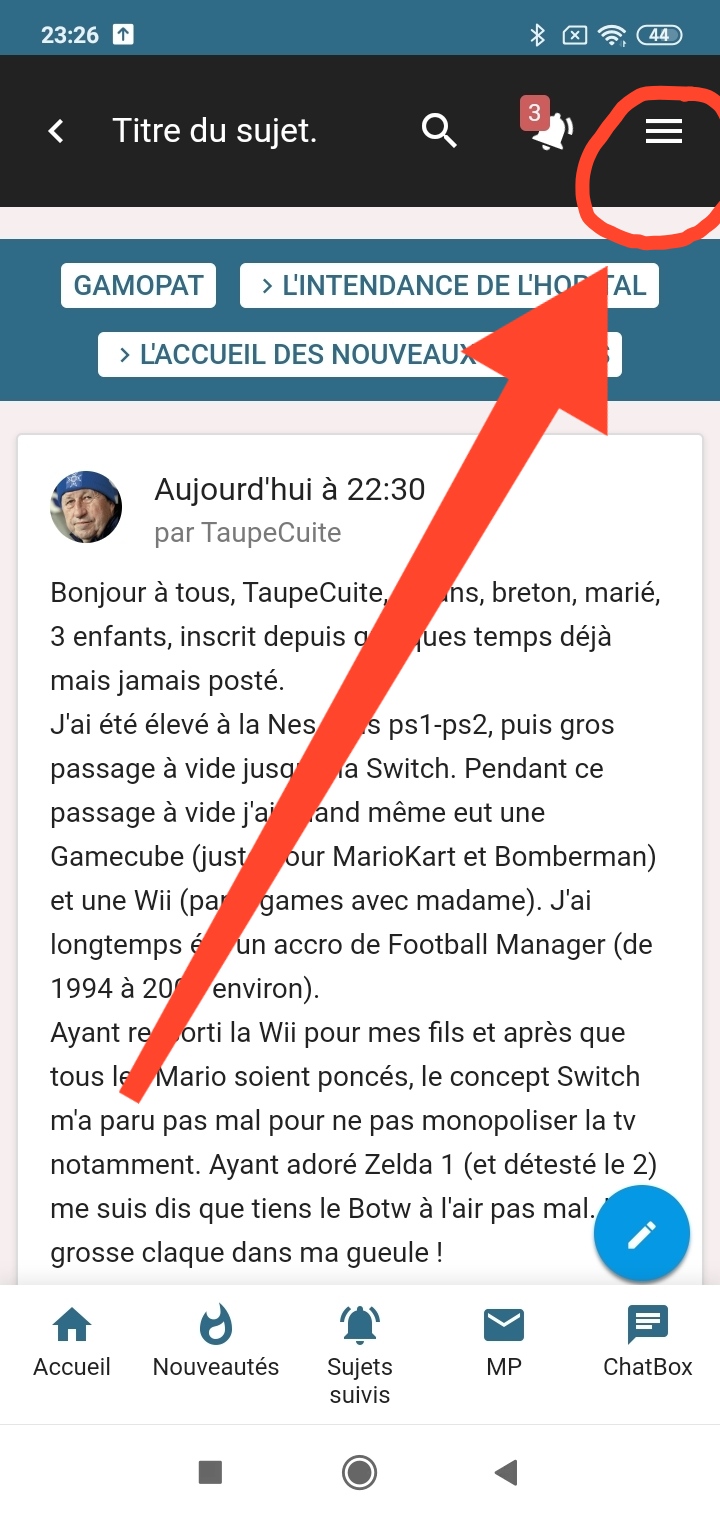 Titre du sujet.