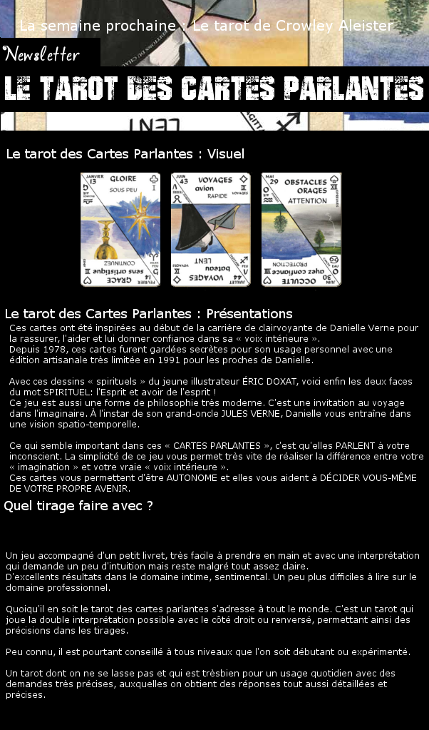 Newsletter 34 - Les Tarots et Oracles : Le Tarot des cartes parlantes  Tarot11