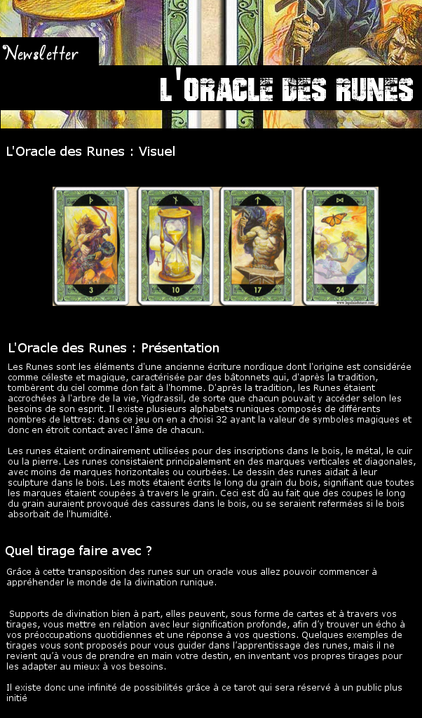 Newsletter 39 - Les Tarots et Oracles : L'Oracle des Runes Tarotr10