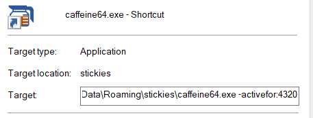 How do I make Caffeine active for 72 hours? 133310