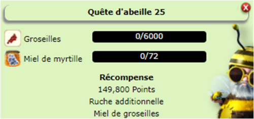 LES NIVEAUX DE QUÊTES D'ABEILLES DE 01 A 31 (La suite est en création...) 2510