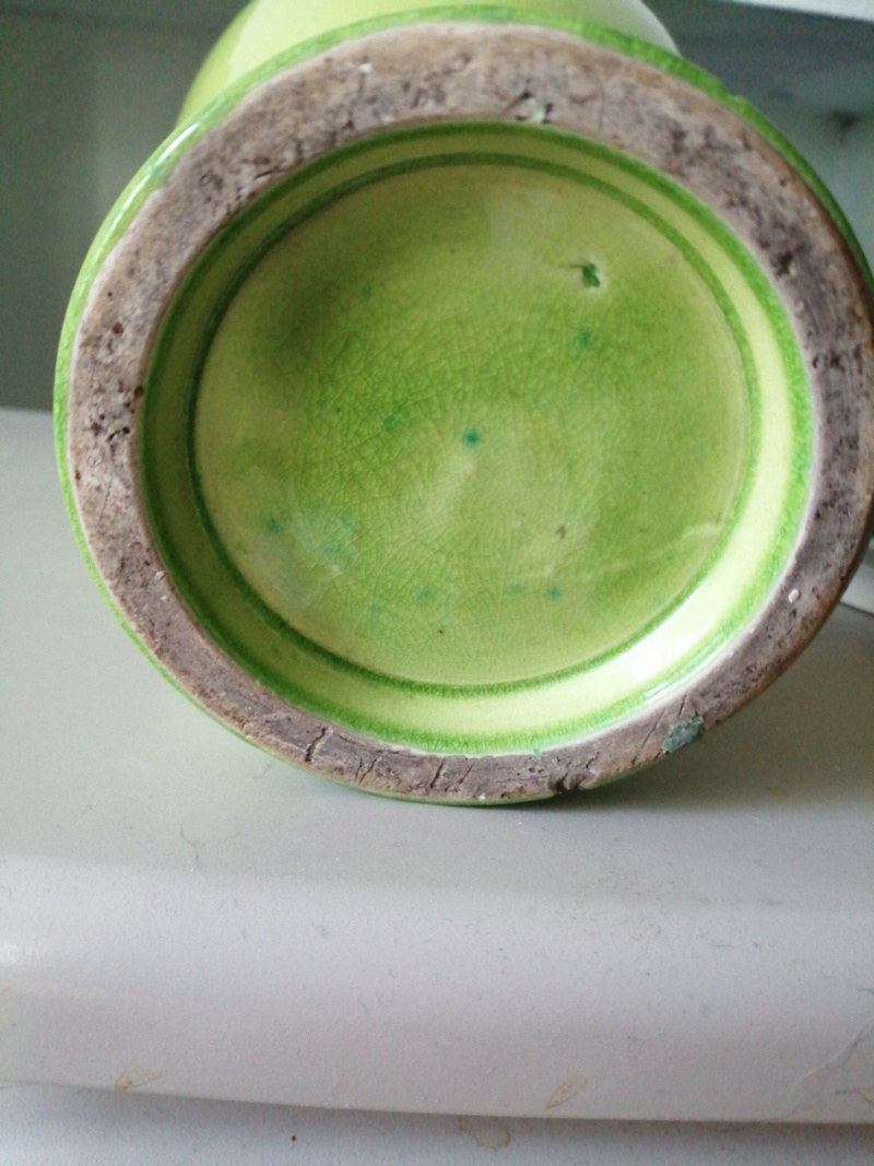 Large lime green Urn shaped ceramic vases 15588911