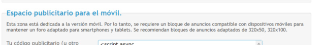 Anuncios en la parte inferior del foro, versión móvil Screen61