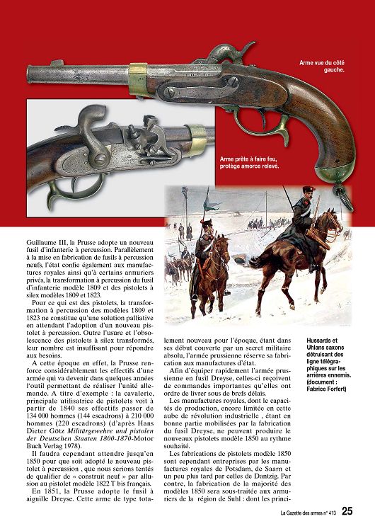 Marquage régimentaire pistolet de cavalerie 1850 13641-11