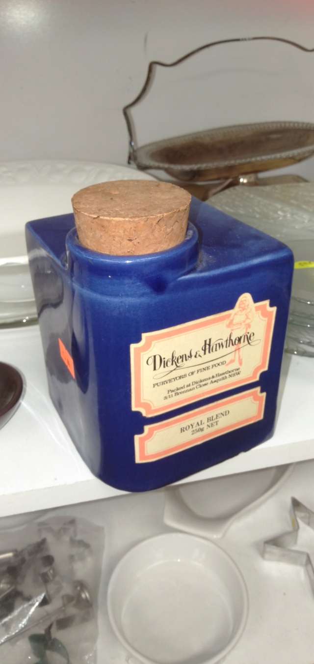 Aquila corked jug blue branded with Australian tea supplier Img20210