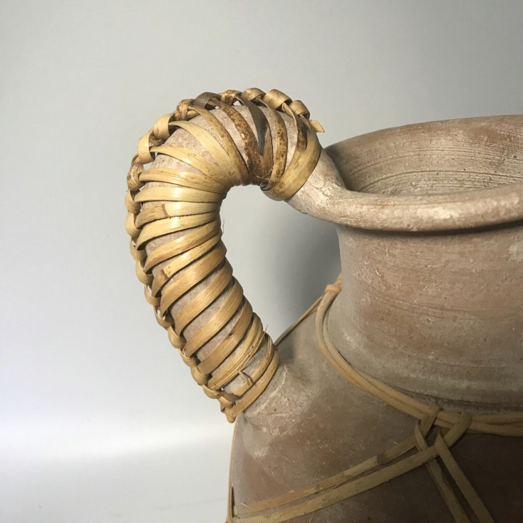 Possibly European Ewer With Rafia/Wicker Wrapping. Jug_210