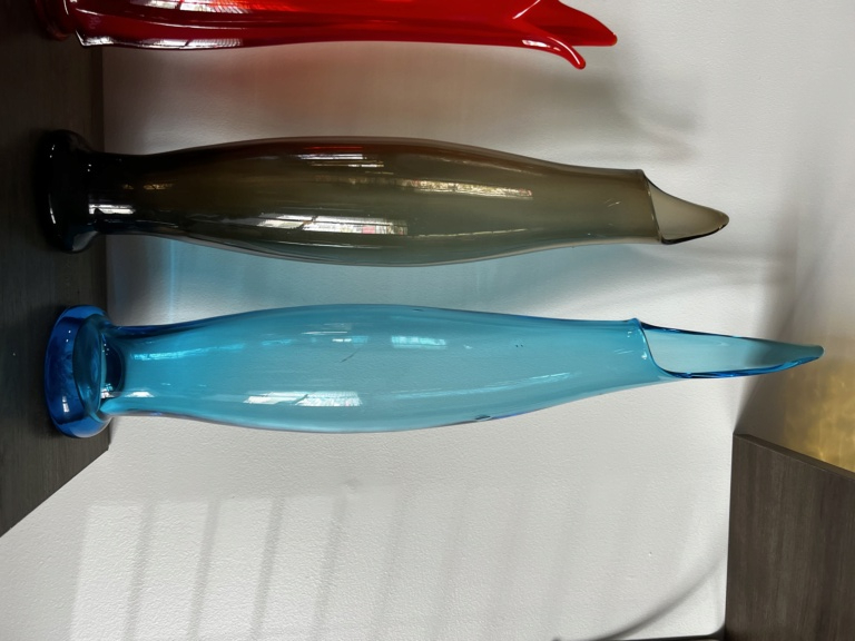 I need help with two large hand blown vases from same maker, MCM Img_8813