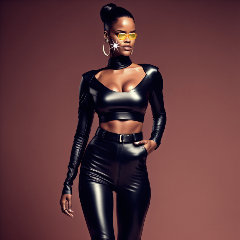Mixed-race models fantastic in leather Mix1410