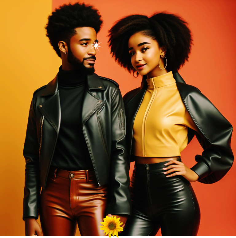 Mixed-race models fantastic in leather Mix3610