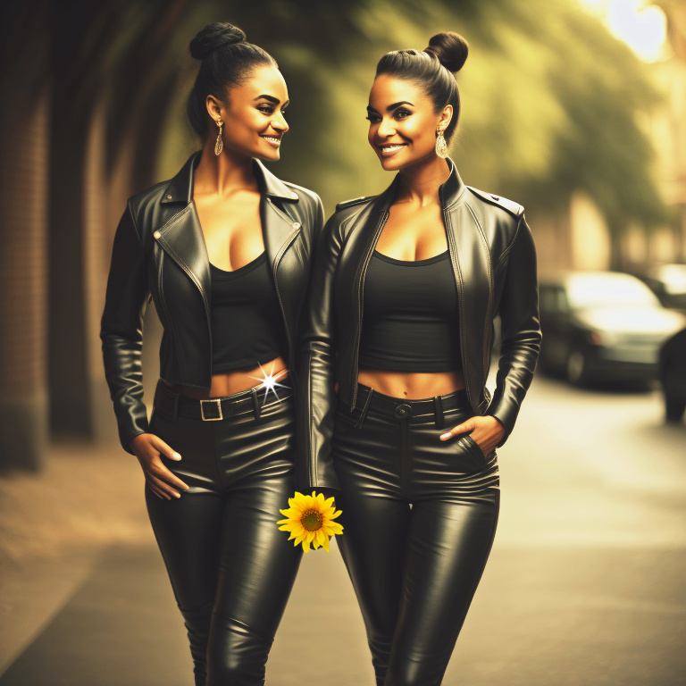 Mixed-race models fantastic in leather Mix3910