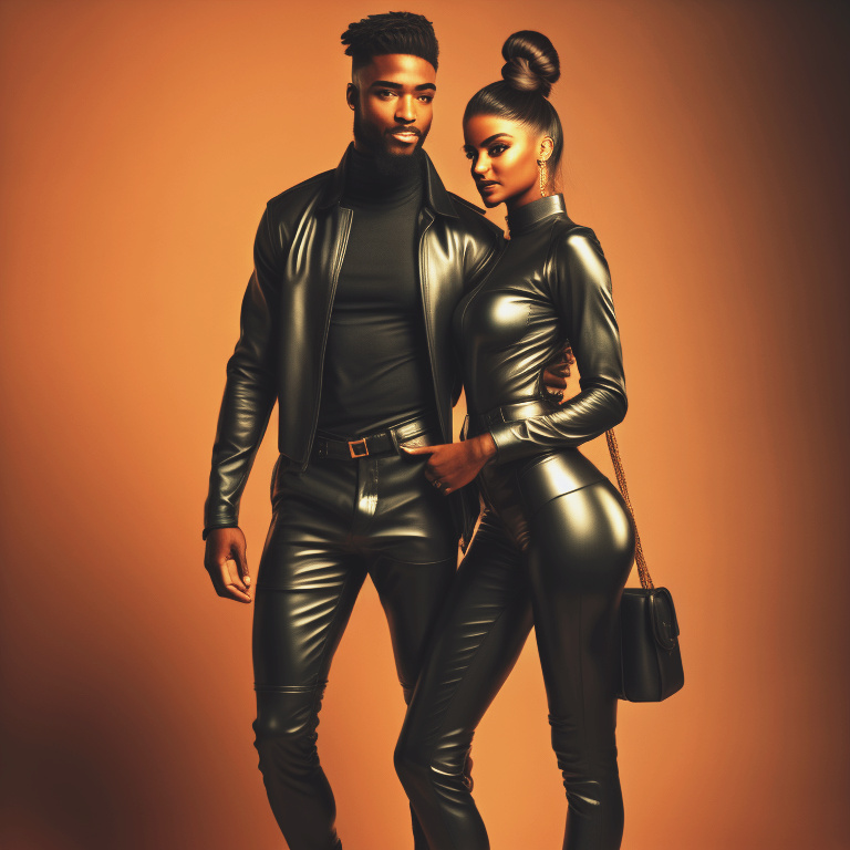 Mixed-race models fantastic in leather Mix6410