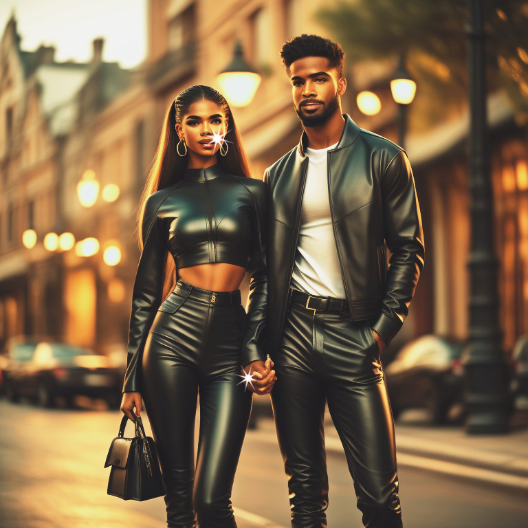 Mixed-race models fantastic in leather Mix6711