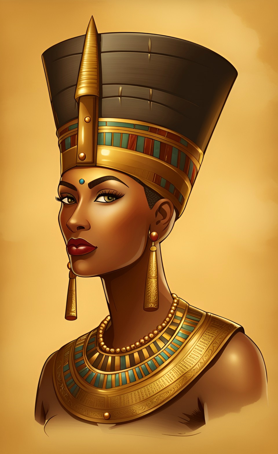 Queen Nefertiti With Her Beautiful Tan Dusky Caramel Brown Skin Mixed387