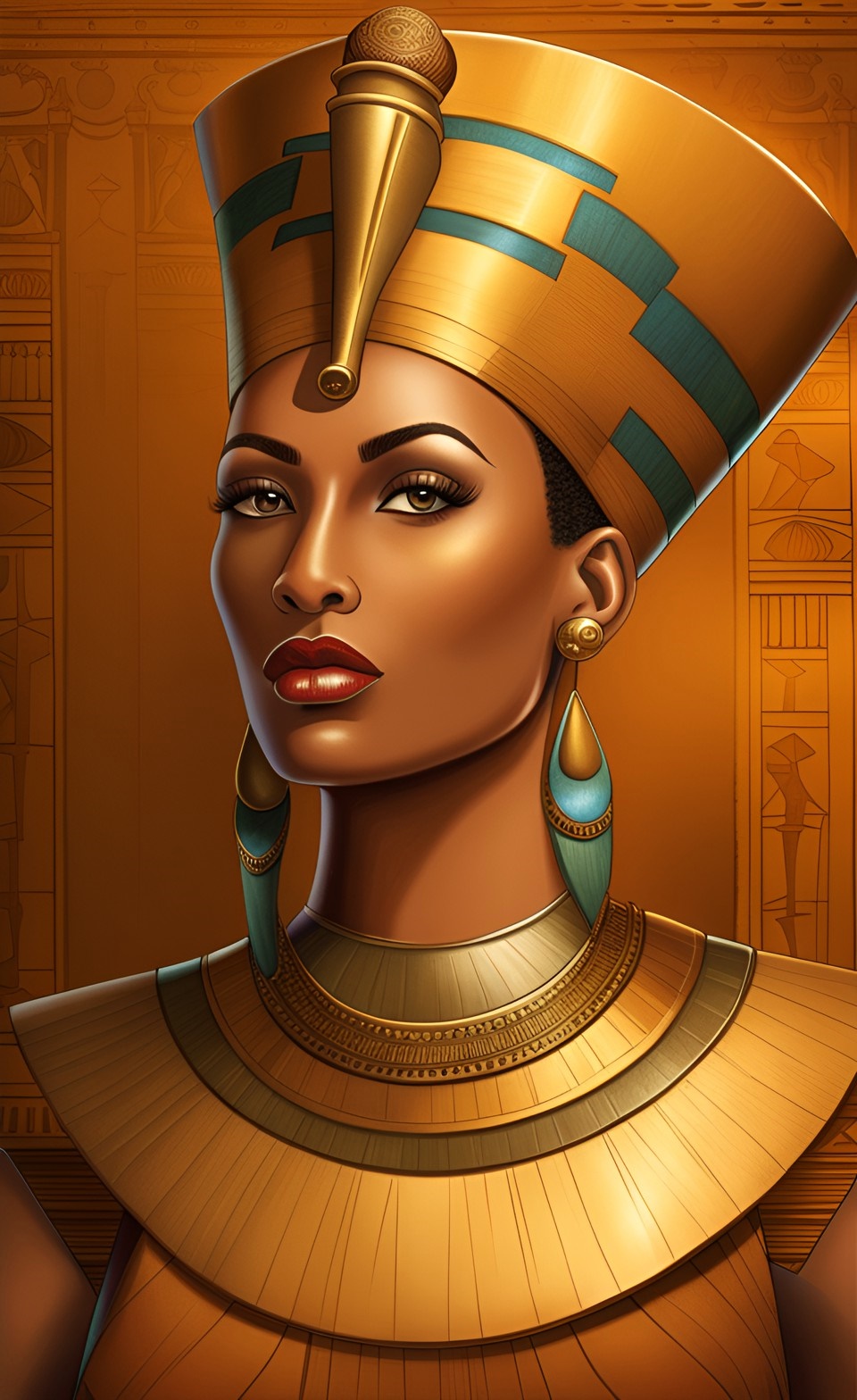 Queen Nefertiti With Her Beautiful Tan Dusky Caramel Brown Skin Mixed389
