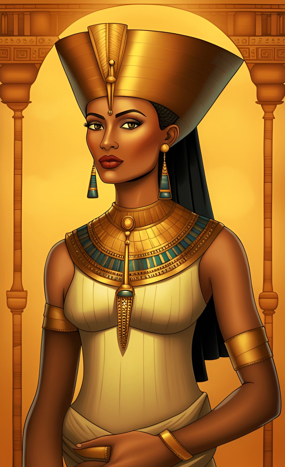 Queen Nefertiti With Her Beautiful Tan Dusky Caramel Brown Skin Mixed390